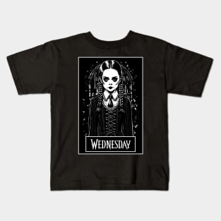 Wednesday Black and White Portrait Kids T-Shirt